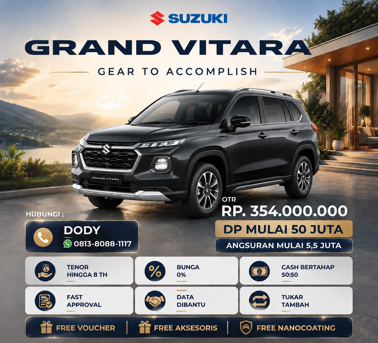 Promo Suzuki Grand Vitara – OTR 354 Juta, DP 50 Juta & Angsuran 5,5 Jutaan!