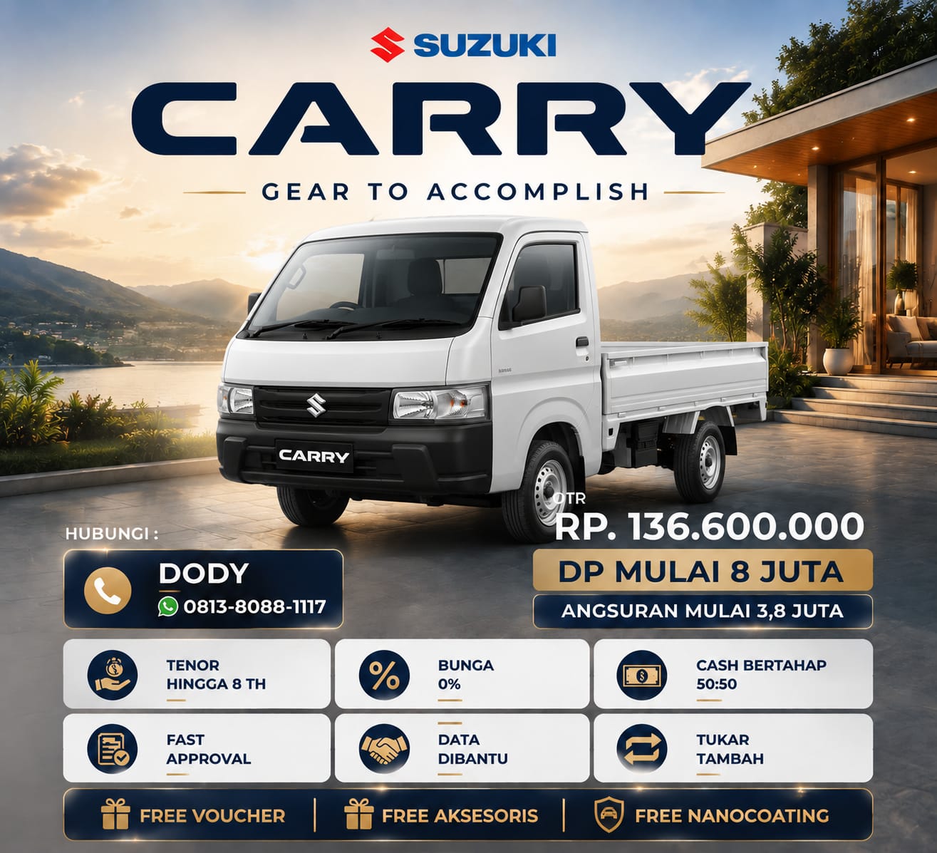 Promo Suzuki Carry – OTR 136,6 Juta, DP 8 Juta & Angsuran 3,8 Jutaan!