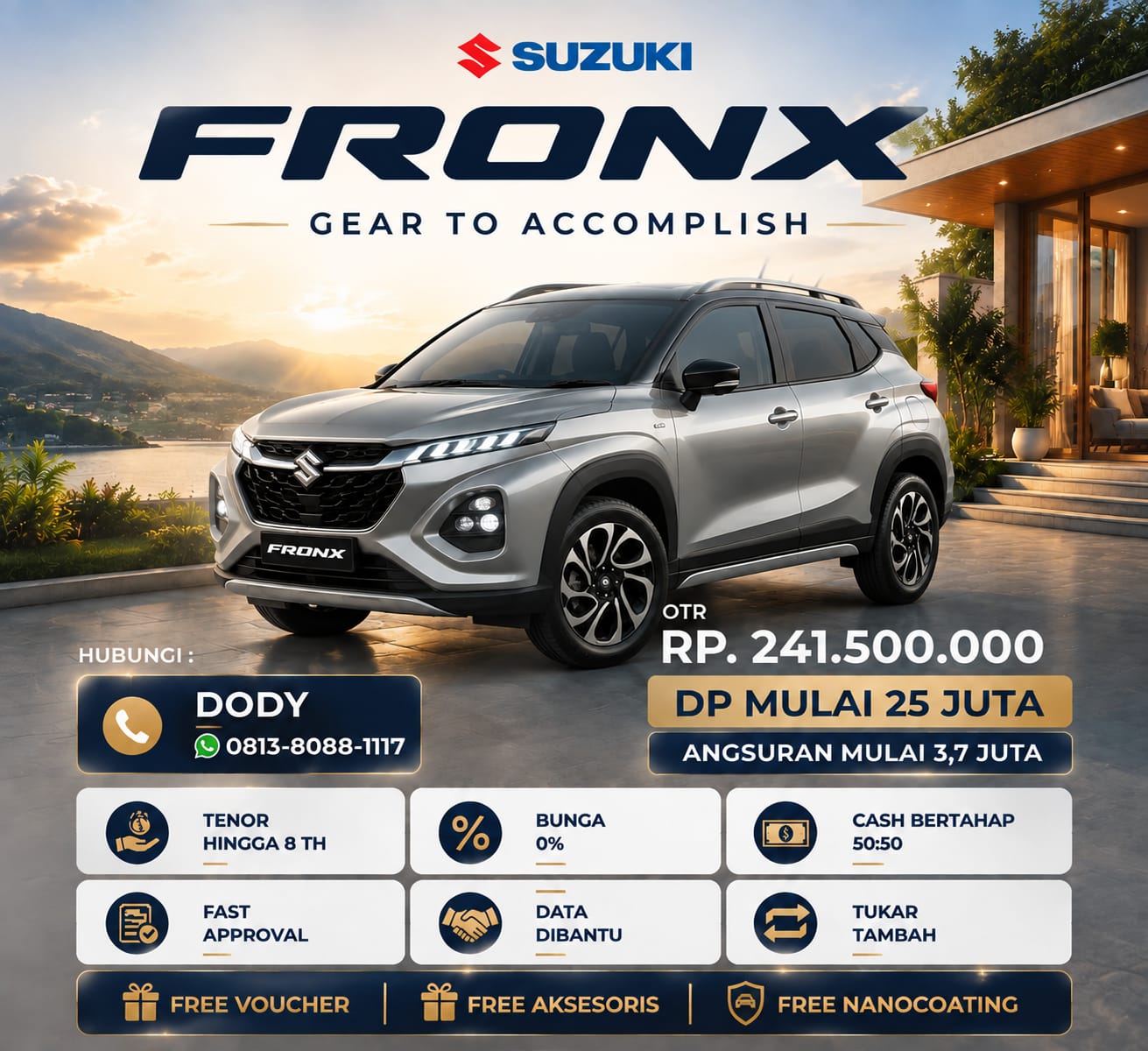 Promo Suzuki Fronx – OTR 241,5 Juta, DP 25 Juta & Angsuran 3,7 Jutaan!